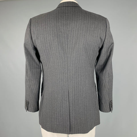 DOLCE & GABBANA Size 42 Grey White Pinstripe Virgin Wool Sport Coat