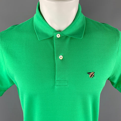 PAUL SMITH POLO con bordado abotonado y piqué verde talla S