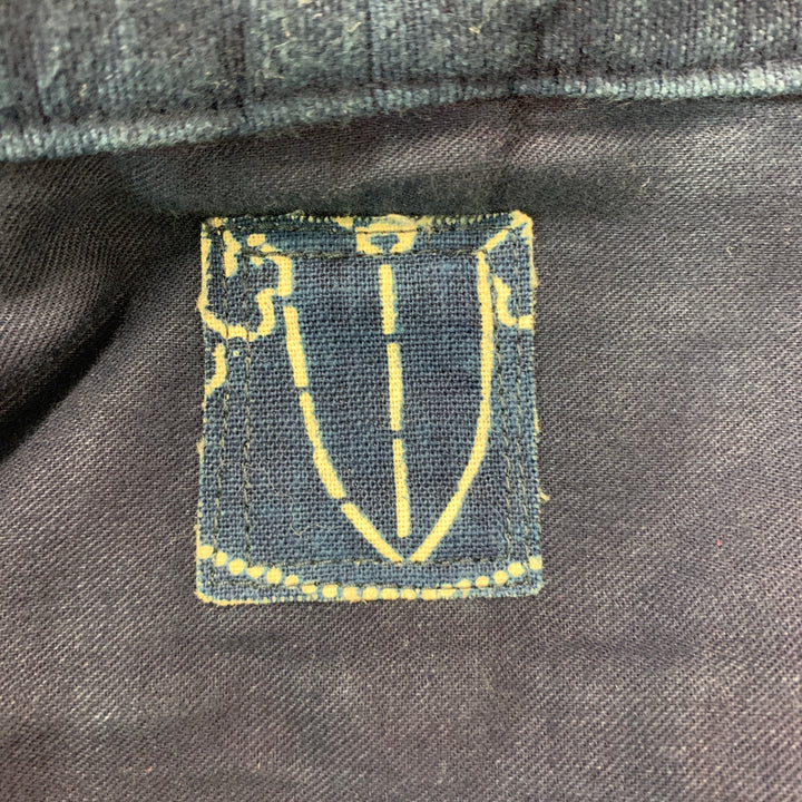 VISVIM Size L Indigo Cotton Lhamo Long Sleeve Shirt