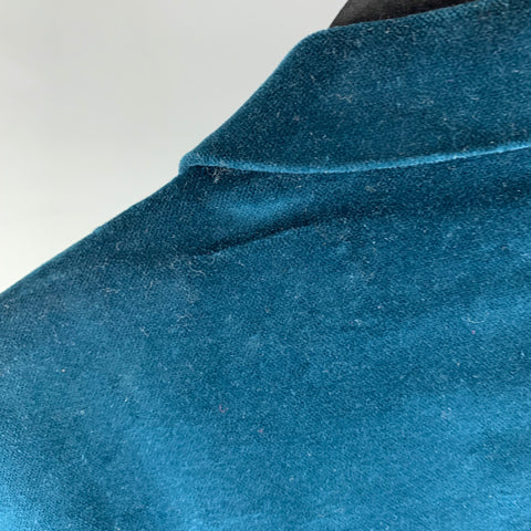 TED BAKER Size 40 Teal Cotton Velvet Notch Lapel Sport Coat