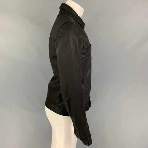 ALLSAINTS Size M Black Leather Zip Up Jacket