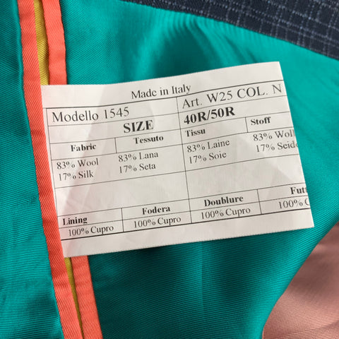 PAUL SMITH Soho Fit Size 40 Regular Navy & Blue Window Pane Wool Blend Sport Coat