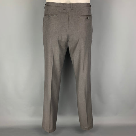 CALVIN KLEIN COLLECTION Size 44 Grey Woven Wool Notch Lapel Suit