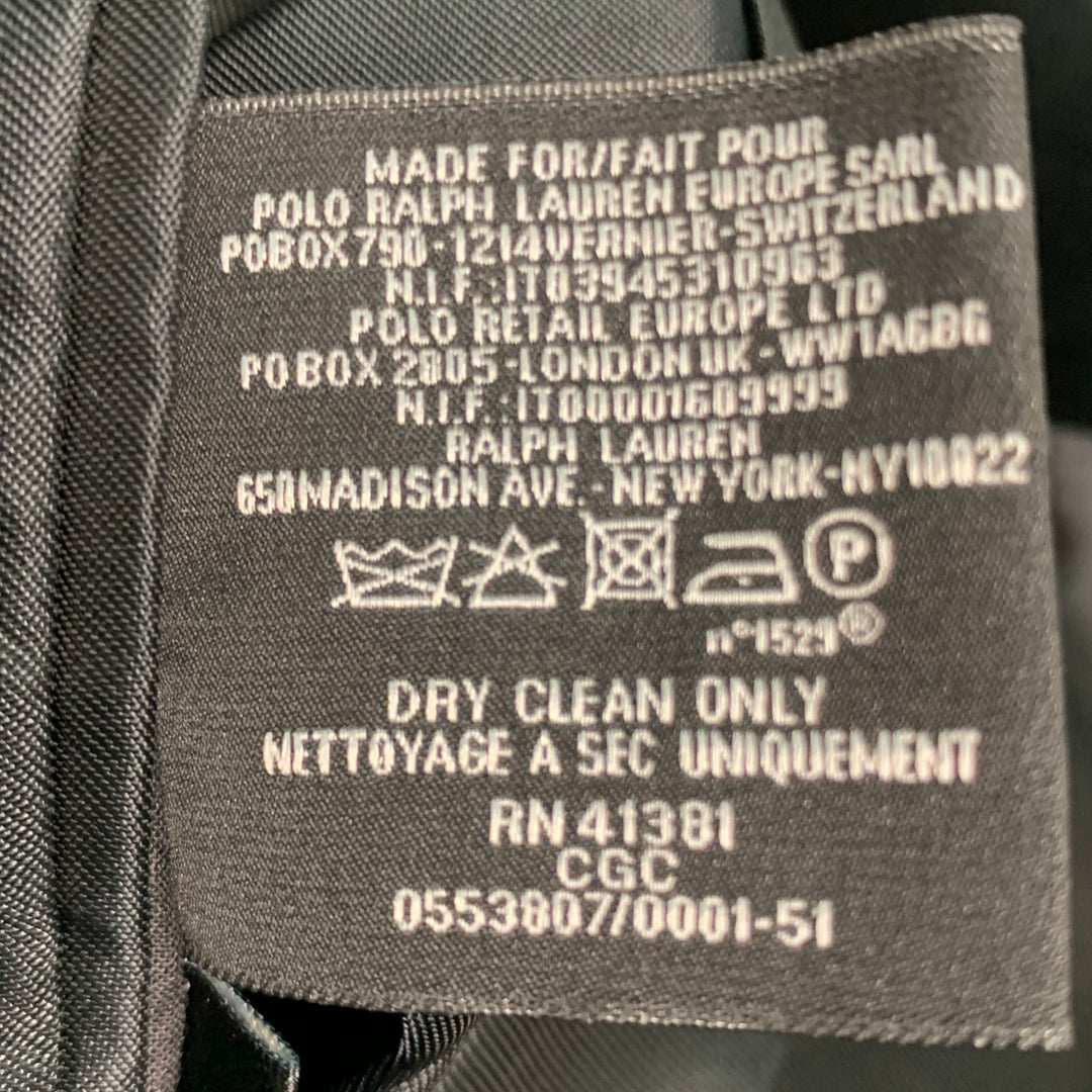 RALPH LAUREN Size 42 Black Solid Cotton Velvet Notch Lapel Sport Coat