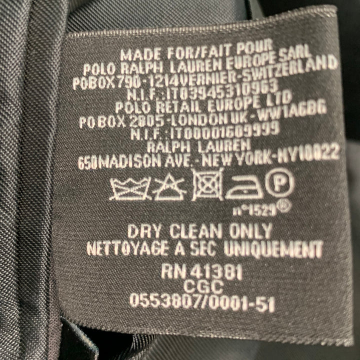 RALPH LAUREN Size 42 Black Solid Cotton Velvet Notch Lapel Sport Coat
