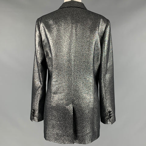 JOIE Size M Silver Polyester Blend Metallic Jacket