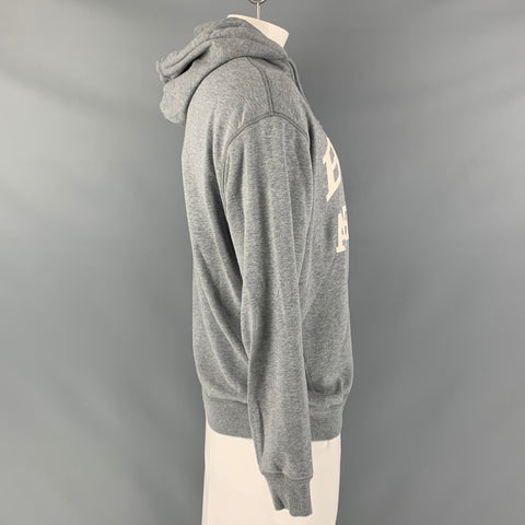 HUGO BOSS Size XL Grey Cream Logo Cotton Hoodie Sweatshirt