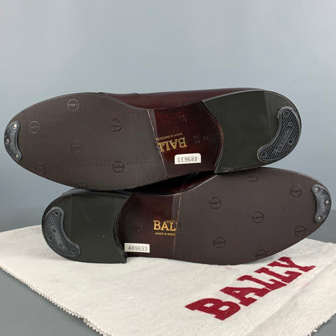 BALLY Aston Size 8.5 Burgundy Leather Round Toe Loafers