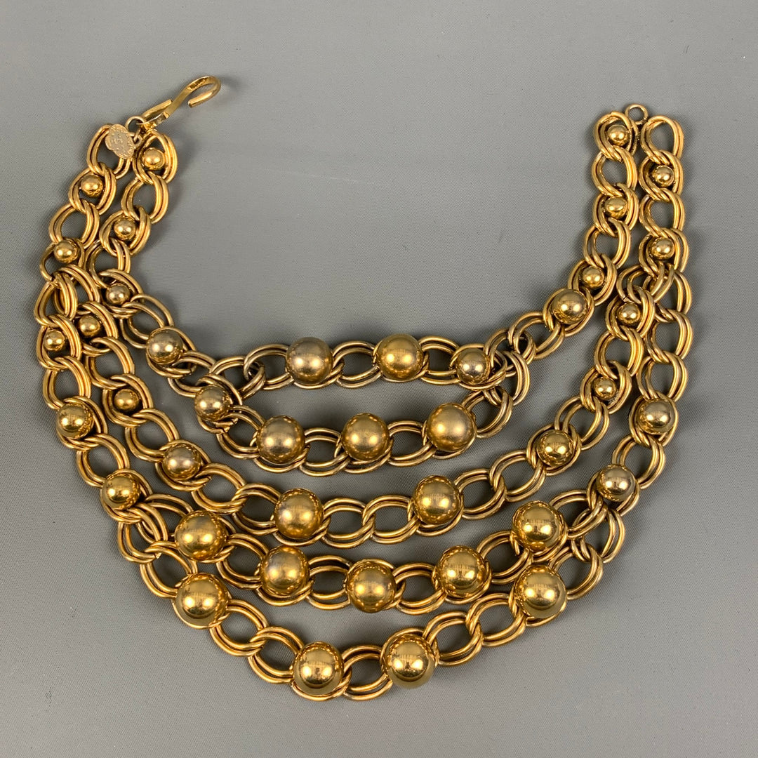 YVES SAINT LAURENT Gold Chain Link Metal Necklace