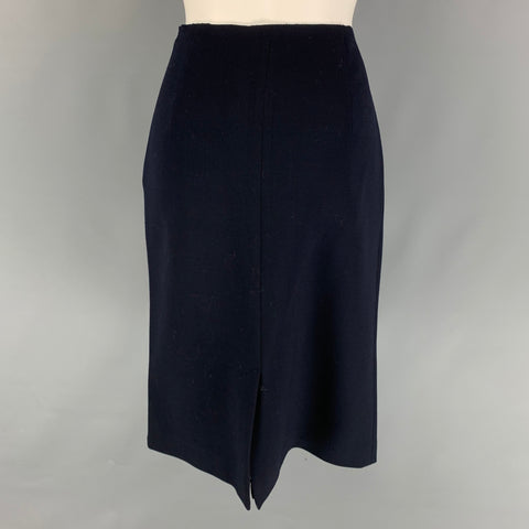 PRADA Falda lápiz de mezcla de lana azul marino talla 8