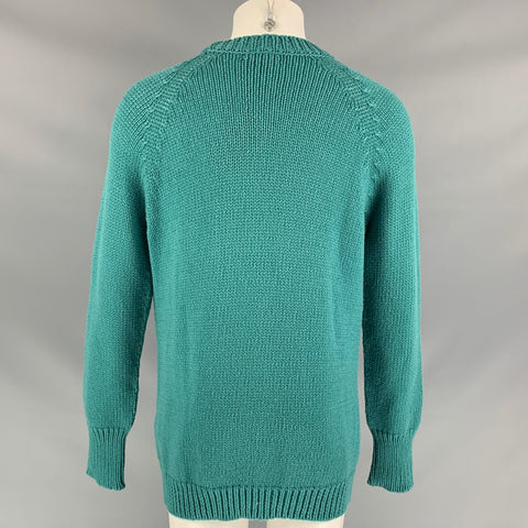 BURBERRY PRORSUM Spring 2015 Size M Teal Knitted Cashmere Blend Patch Pocket Cardigan Sweater