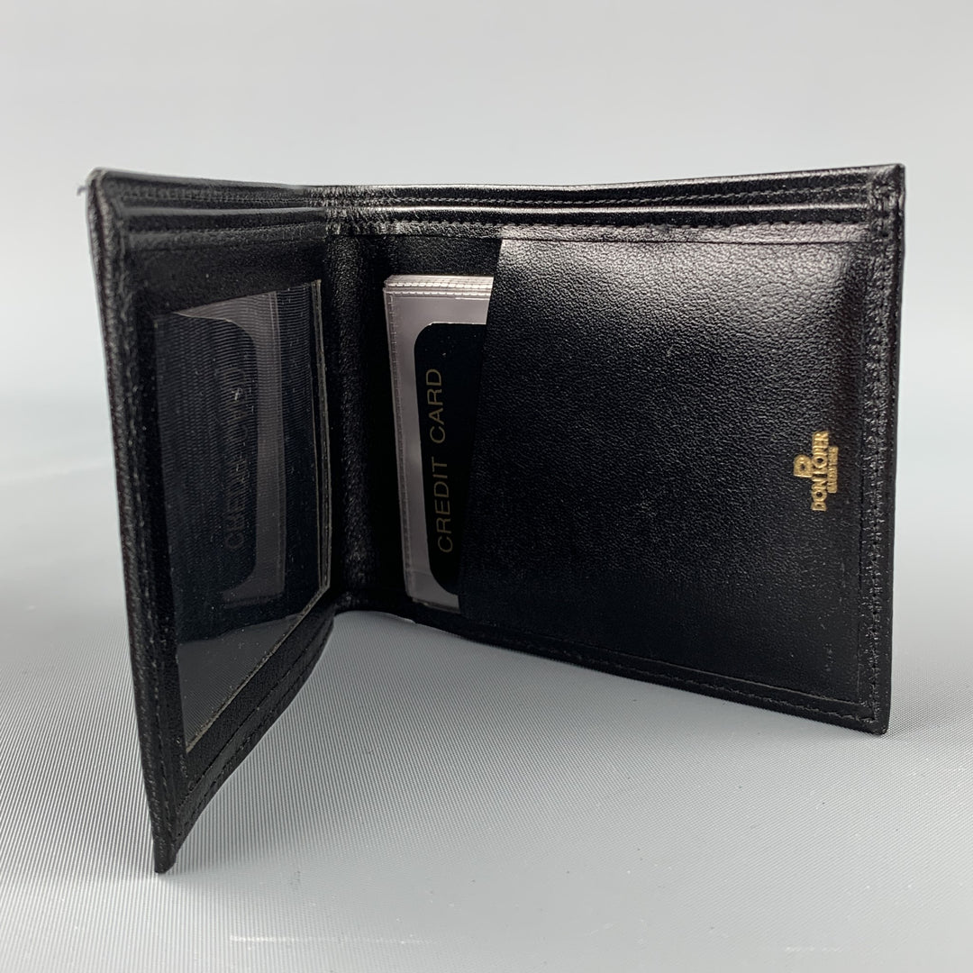 DON LOPER Black Leather Bi-Fold Wallet