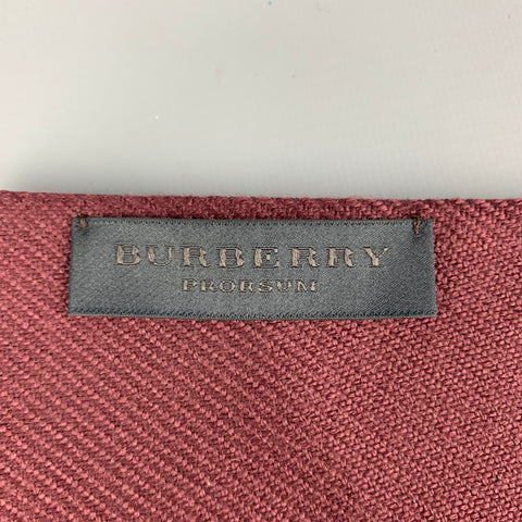 BURBERRY PRORSUM Burgundy White Heart Silk Wool Scarf