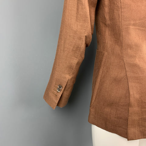 BELLORA Havana Size 38 Brown Linen Notch Lapel Sport Coat