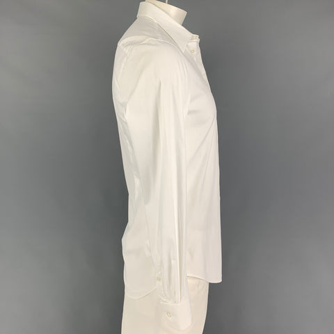 GIORGIO ARMANI Camisa de manga larga con botones de algodón blanco talla M