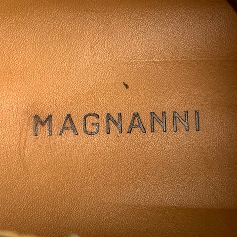 MAGNANNI Size 11.5 Brown Leather Lace Up Square Toe Loafers