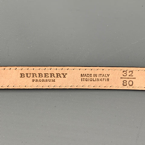 BURBERRY PRORSUM Size 32 Brown White Animal Print Pony Hair Belt