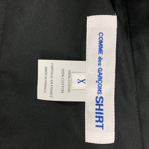 COMME des GARCONS SHIRT Size XL Black Cut Out Cotton Long Sleeve Shirt