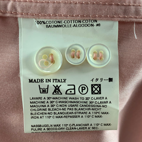 MAISON MARGIELA Size L Pink Cotton Long Sleeve Shirt
