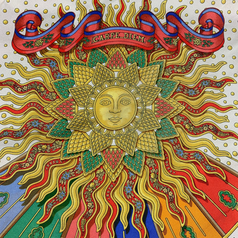 HERMES Multi-Color Silk Twill Pocket Square