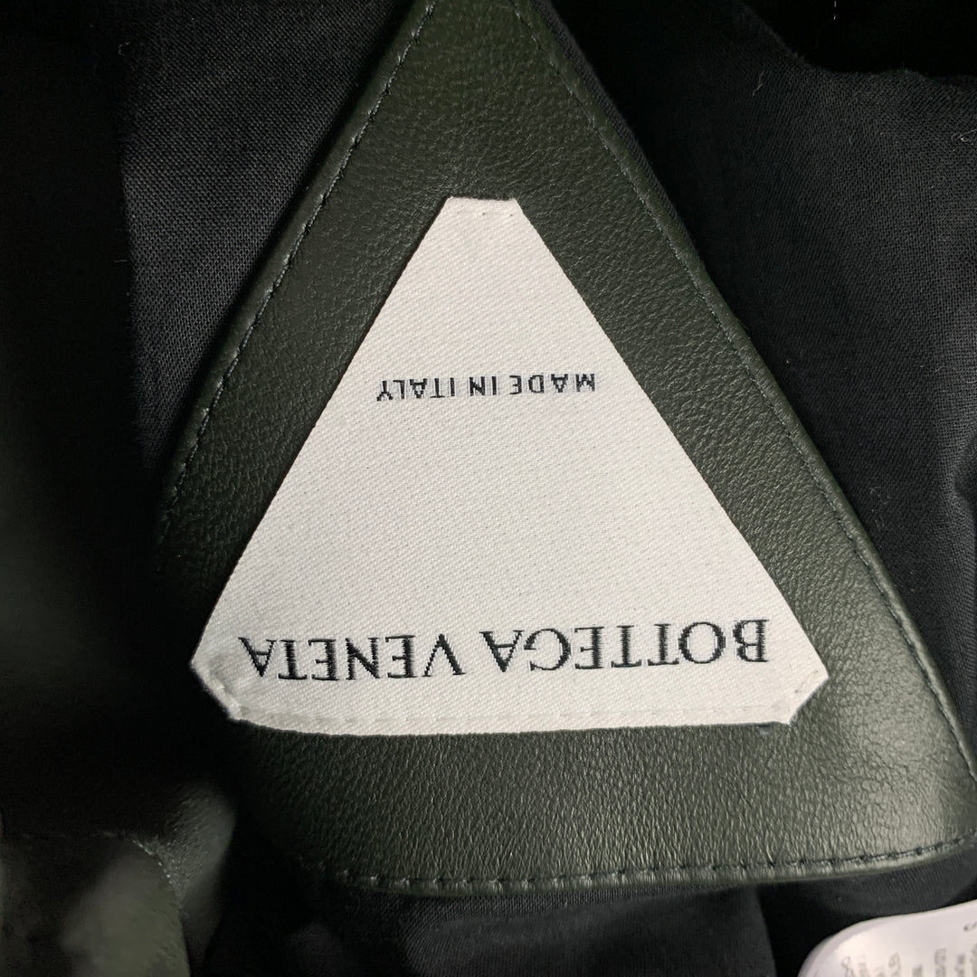 BOTTEGA VENETA Size S Green Leather Mini Skirt