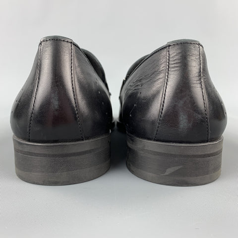 DONALD J PLINER Size 10.5 Black Leather Slip On Loafers