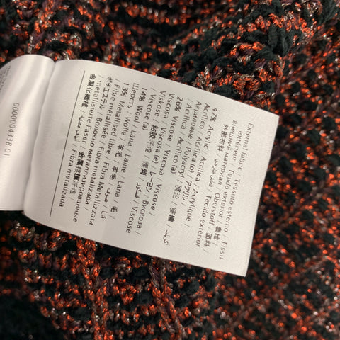 M MISSONI Size 6 Black & Red Acrylic Blend Metallic Coat