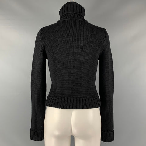 THEORY Size S Black Wool Turtleneck Casual Top