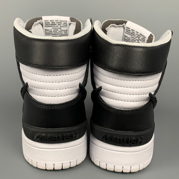 NIKE x AMBUSH Size 6 Black Leather Dunk High SP Sneakers