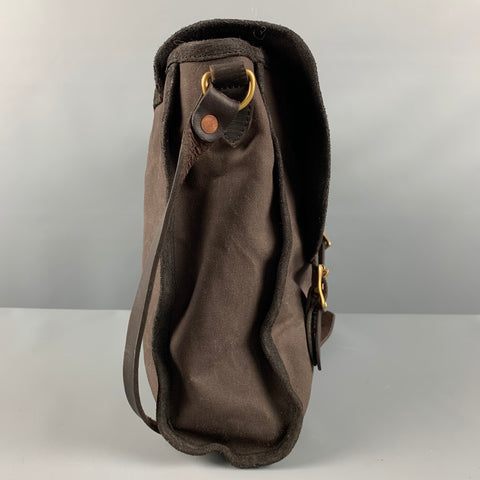 TRAVEL GOODS FACTORY Brown Canvas Leather Messenger Bags