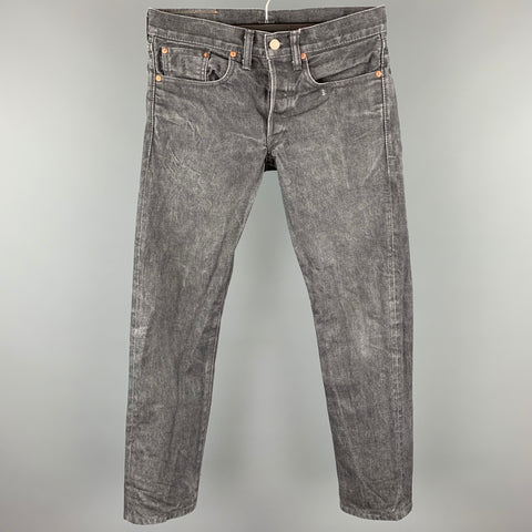 RRL by RALPH LAUREN Size 29 Grey Wash Selvedge Denim Button Fly Jeans