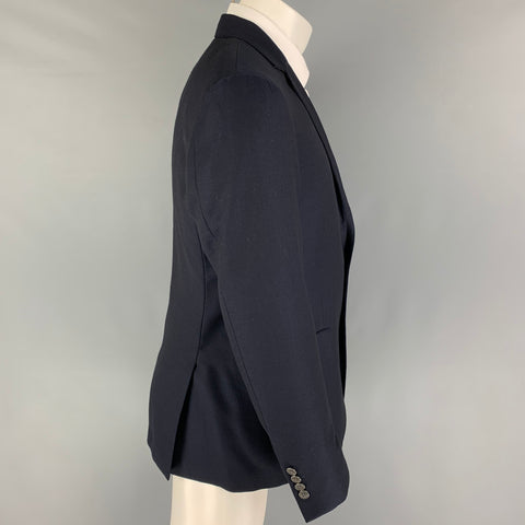 TODD SNYDER Size 40 Navy Wool Notch Lapel Sport Coat