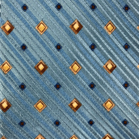 ERMENEGILDO ZEGNA Blue & Yellow Rhombus Silk Tie