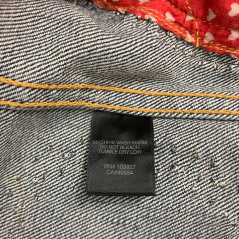 MARC JACOBS Size M Indigo Denim Studded Biker Smashing Starlets Jacket
