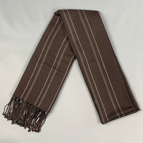 NO BRAND Brown Stripe Wool Scarf