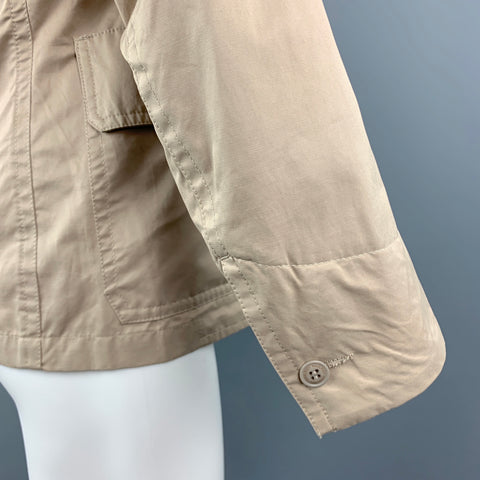 WOOLRICH Size S Tan Cotton Blend Pointed Collar Double Breasted Jacket