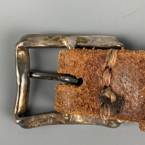 VINTAGE Size M Tan Distressed Leather Belt