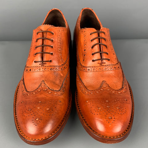 PAUL SMITH Taille 11,5 Chaussures à lacets en cuir perforé Tan