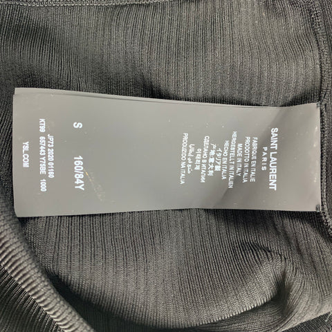 SAINT LAURENT Pantalón corto de jinete de canalé de viscosa negro Talla S