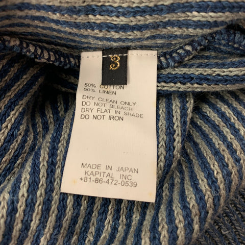 KAPITAL Size M Indigo Knitted Cotton Shawl Collar Jacket