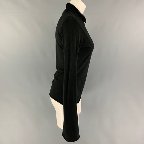 JAMES PERSE Size 2 Black Cotton Turtleneck Casual Top