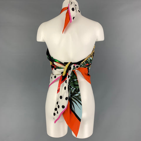 DOLCE & GABBANA Size 6 Multi-Color Silk Handkerchief Strapless Blouse