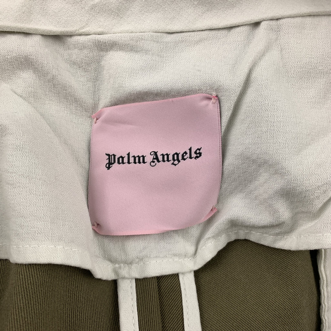 PALM ANGELS Size 36 Olive Washed Cotton Button Fly Casual Pants