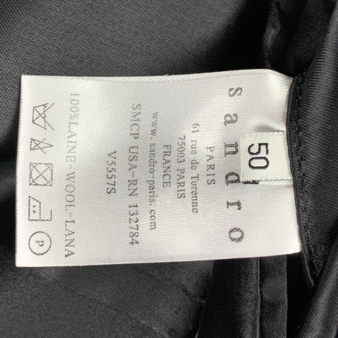 SANDRO Size 40 Black Wool Tuxedo Sport Coat