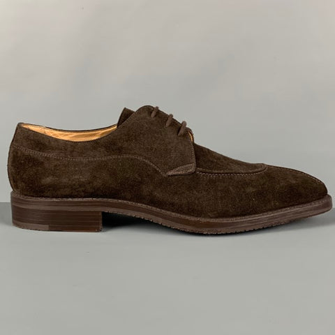 GRAVATI per WILSON and DEAN Size 12 Brown Solid Leather Split Toe Lace Up Shoes
