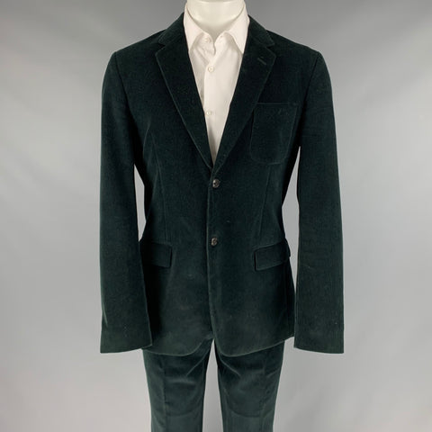 MARC JACOBS Size 40 Black Corduroy Cotton Notch Lapel Suit