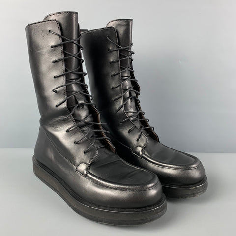 THE ROW Botas con cordones de cuero negro talla 7.5