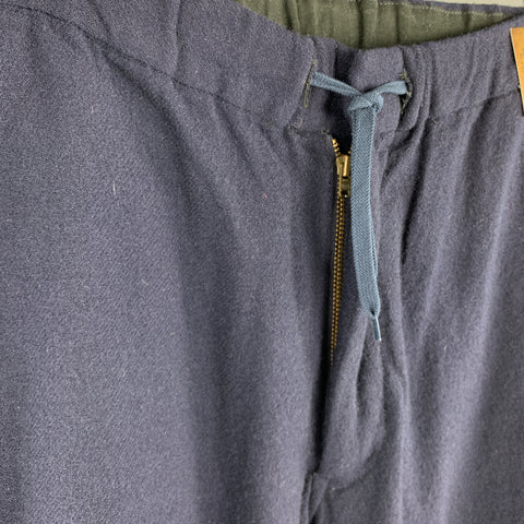 SAGE DE CRET Size L Navy Solid Wool Blend Casual Pants