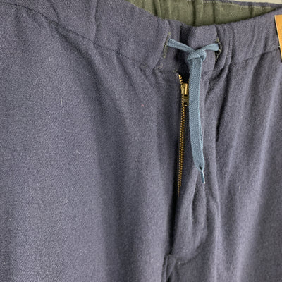 SAGE DE CRET Size L Navy Solid Wool Blend Casual Pants