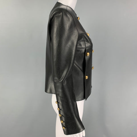 ERMANNO SCERVINO Size 2 Black Polyamide Faux Leather Jacket